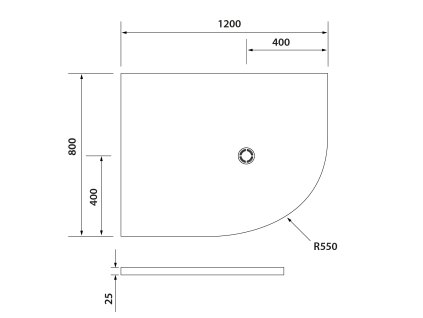 Polysan FLEXIA 120 x 80 x 2,5 cm 91281 sprchová vanička s možností úpravy rozměru levá