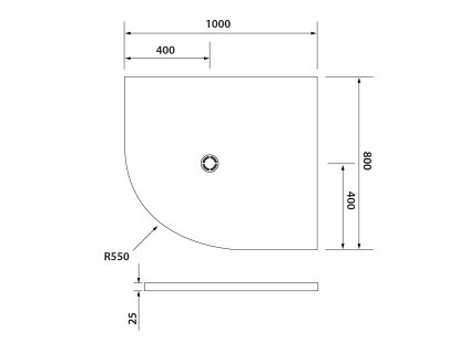 Polysan FLEXIA 100 x 80 x 2,5 cm 91251 sprchová vanička s možností úpravy rozměru pravá
