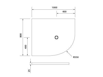 Polysan FLEXIA 100 x 80 x 2,5 cm 91241 sprchová vanička s možností úpravy rozměru levá