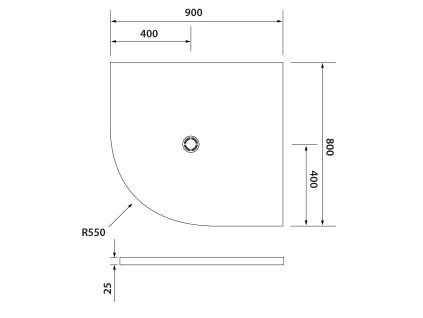 Polysan FLEXIA 90 x 80 x 2,5 cm 91231 sprchová vanička s možností úpravy rozměru pravá