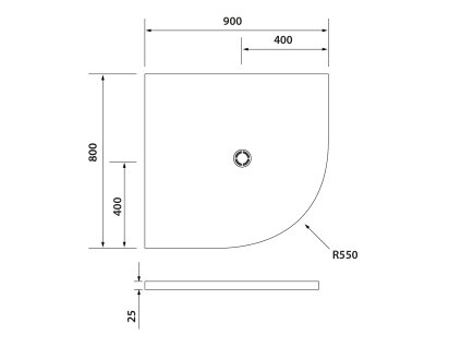 Polysan FLEXIA 90 x 80 x 2,5 cm 91191 sprchová vanička s možností úpravy rozměru levá
