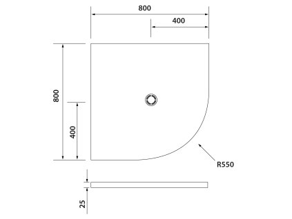 Polysan FLEXIA 80 x 80 x 2,5 cm 91171 sprchová vanička s možností úpravy rozměru