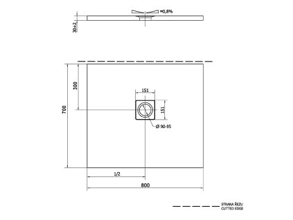 Polysan FLEXIA 80 x 70 x 3 cm 11241 sprchová vanička s možností úpravy rozměru