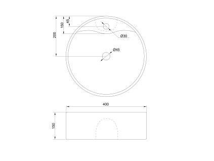 Aqualine 40 x 15 cm 49413 Keramické umyvadlo na desku