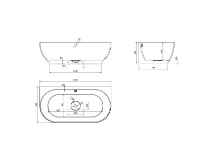 Polysan PAGODA 170 x 85 x 58 cm 10281 vana volně stojící černá/bílá