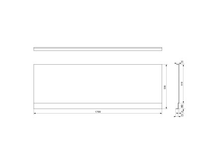 Polysan Plain Nika 72525 panel 170 x 59 cm
