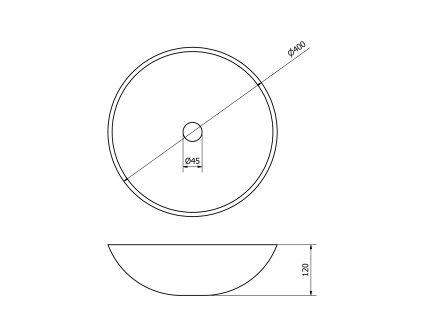 Sapho BLOK průměr 40 cm 2401-35 umyvadlo černý Marquin matný