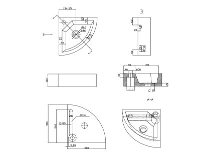Sapho BLOK 30 x 10 x 30 cm 2401-30 umývátko antracit
