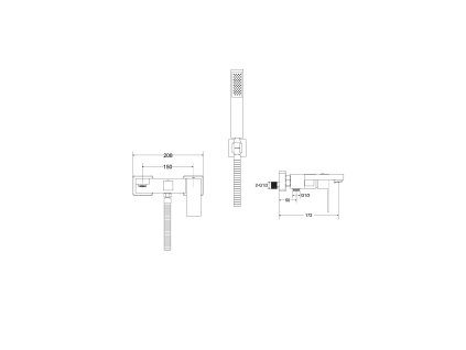 12115 nastenna vanova baterie modernvarium s prislusenstvim chrom
