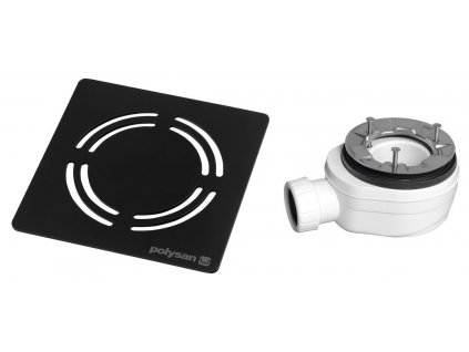 Polysan FLEXIA vaničkový sifon průměr 90 mm DN40 krytka černá 10382