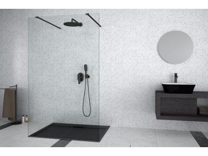 Besco AVEO DUE BLACK 140 cm BCAVEODUE140BL sprchový kout Walk-in