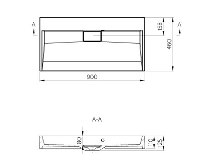 Sapho AMUR 90 x 46 cm 55032-0 umyvadlo litý mramor bez otvoru pro baterii bílá