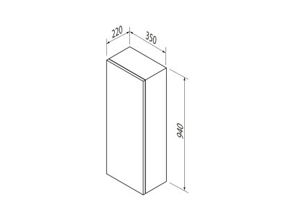 Sapho ESPACE 35 x 94 x 22 cm ESC110-1111 skříňka 1x dvířka levá/pravá dub stříbrný