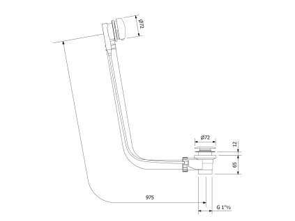 Polysan 86367 Vanová souprava s bovdenem délka 975 mm zátka 42 mm bronz