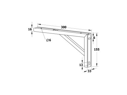 Sapho 305 x 160 x 32 mm 30386 Podpěrná konzole pozinkovaná ocel 1 ks