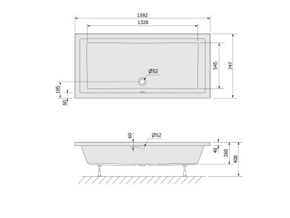 Polysan DEEP 160 x 75 x 26 cm 72387 sprchová vanička s konstrukcí hluboká