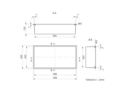 Polysan INSERTA 51 x 27 cm 1301-53 zapuštěná police do obkladu