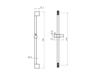 Bruckner sprchová souprava s mýdlenkou posuvný držák 645mm 621.200.1