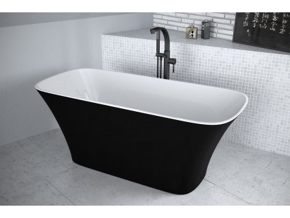 Hopa ASSOS S-LINE vana volně stojící 160 x 70 cm černá/bílá VANASSL16BW