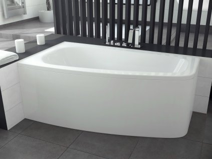 Besco LUNA vana 150 x 80 cm asymetrická pravá vč. nožiček VANLUN150P+OLVPINOZ
