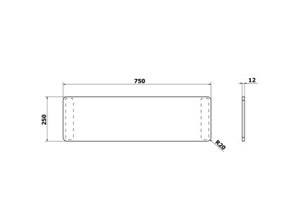 Polysan Sedák 75 x 25 cm na vanu černý 73258