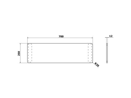 Polysan Sedák 70 x 25 cm na vanu černý 73257