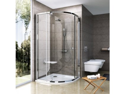 Ravak Pivot PSKK3 sprchový kout 90 x 90 x 190 cm čtvrtkruhový satin+transparent 37677U00Z1