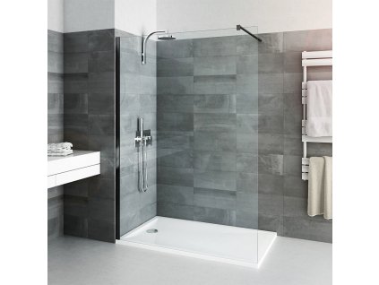 Roth Cariba Walk In Line zástěna 140 cm černý elox sklo čiré CI TWF 14020 NPF