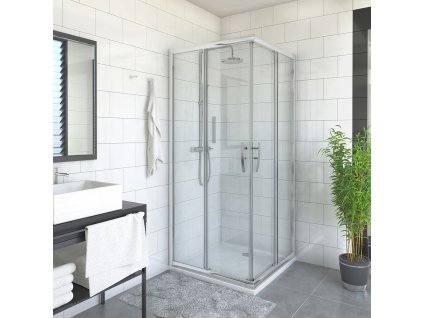 Roth Proxima Line čtvercový sprchový kout 80 x 80 x 200 cm brillant transparent PXS2L/800_PXS2P/800_br_tr_2000