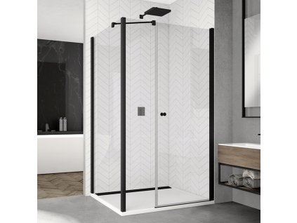 SanSwiss SOLINO Black 75 cm boční stěna - černý/sklo Screen SOLT307500687