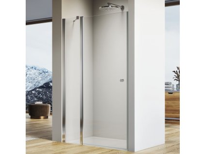 SanSwiss SOLINO 90 cm jednokřídlé dveře - aluchrom/sklo bílé linky SOL1309005088