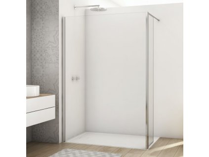 SanSwiss DIVERA 100 cm pevná stěna walk-in - aluchrom/sklo bílé linky D22WI21005088