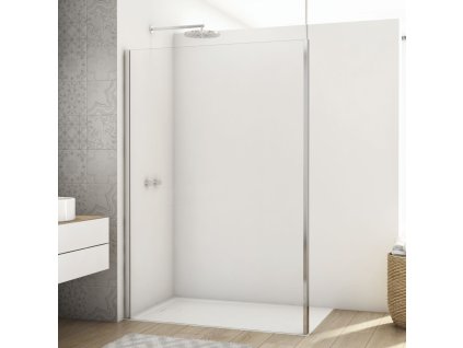 SanSwiss DIVERA 140 cm pevná stěna walk-in - aluchrom/sklo Screen D22WI1V0805087