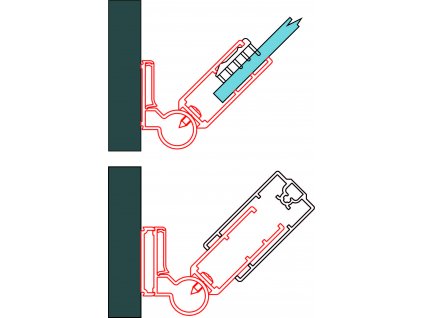 SanSwiss DIVERA Sada 2 profilů k upevnění jedné strany dveří nebo boční stěny D22WT1.50.2000