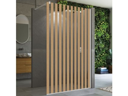 SanSwiss EASY 140 cm pevná stěna walk-in samostatná s vyrovnávacím profilem - bílý/ sklo Japan STR4P1400982