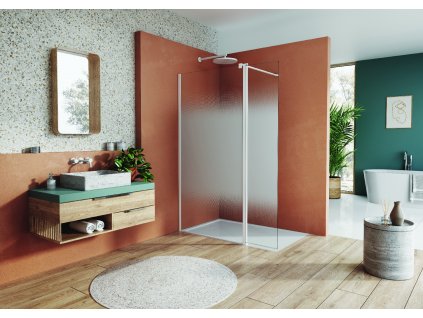 SanSwiss EASY 41 cm montážní set BTE3 - krátká otočná stěna ve 180° - bílý/sklo Shade BTE304060968