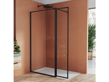SanSwiss EASY 41 cm montážní set BTE3 - krátká otočná stěna ve 180° - černý/sklo Loft 90 BTE304060690