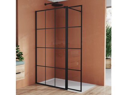 SanSwiss EASY 41 cm montážní set BTE3 - krátká otočná stěna ve 180° - černý/sklo Loft 89 BTE304060689