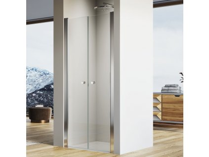 SanSwiss SOLINO 120 cm dvoukřídlé dveře - aluchrom/sklo bílé linky SOL212005088