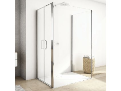 SanSwiss DIVERA 70 cm doplňková boční stěna v 90° - aluchrom/sklo Transparent D22F30705007