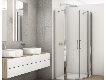 SanSwiss DIVERA 80 cm čtvrtkruh sprchový kout - aluchrom/sklo Transparent D22ERB558015007