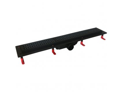 Olsen Spa StandardLine Black odtokový žlab s roštem Harmony 900 mm plast/nerez černá OLPZLABST89BH