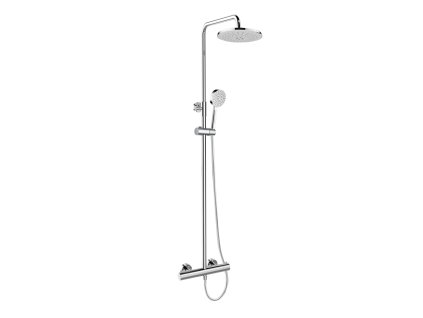 Mereo termostatická nástěnná sprchová baterie s hadicí ruční a talířovou kulatou sprchou 220 mm mosaz chrom CB60104TSA
