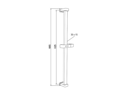 Mereo posuvný držák sprchy 665 mm nerez chrom CB910Q