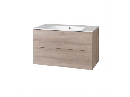 Mereo Aira koupelnová skříňka s keramickým umyvadlem 101 cm dub CN722