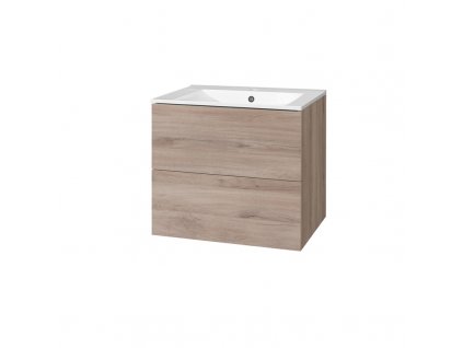 Mereo Aira koupelnová skříňka s keramickym umyvadlem 61 cm dub CN720