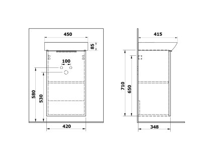 Bruckner Neon umyvadlová skříňka 42 x 71 x 35 cm s umyvadlem bílá 501.111.0