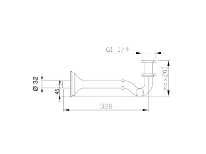 Sapho bidetový sifon 1'1/4, odpad 32mm růžové zlato 9607