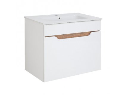 A-Interiéry Inge W 80 koupelnová skříňka s keramickým umyvadlem bílá/dub