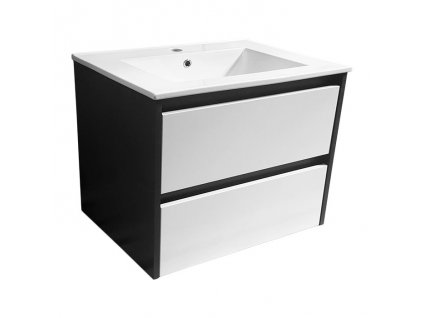 A-Interiéry Nive 80 koupelnová skříňka s keramickým umyvadlem bílá/antracit